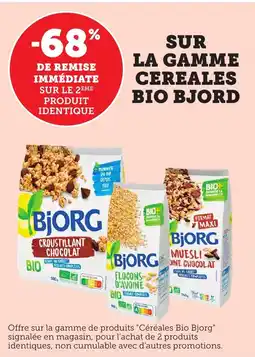 Bi1 SUR LA GAMME CEREALES BIO BJORD offre
