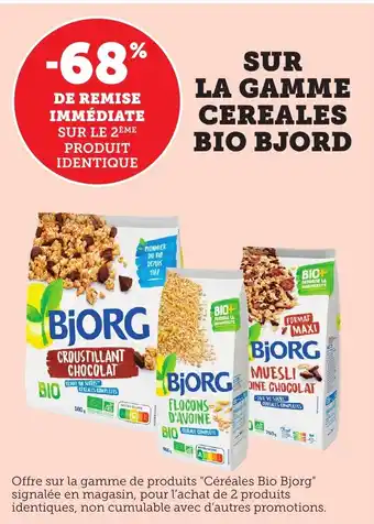 Bi1 SUR LA GAMME CEREALES BIO BJORD offre