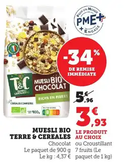 Bi1 Muesli bio terre & cereales offre