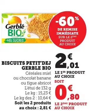 Bi1 Biscuits petit'dej gerble bio offre