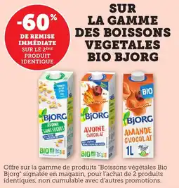 Bi1 SUR LA GAMME DES BOISSONS VEGETALES BIO BJORG offre