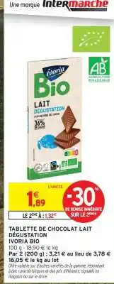 Intermarché TABLETTE DE CHOCOLAT LAIT DÉGUSTATION offre