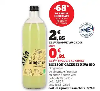 Bi1 Boisson gazeuse kiva bio offre