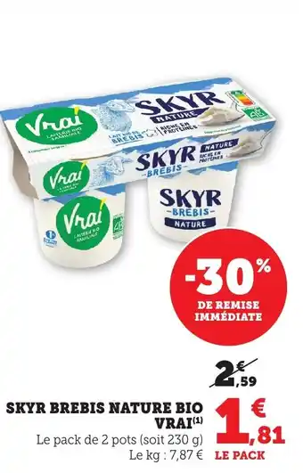 Bi1 Skyr brebis nature bio vrai offre