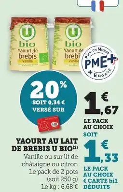Bi1 Yaourt au lait de brebis u bio offre
