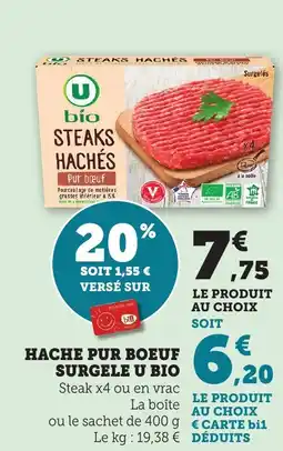 Bi1 Hache pur boeuf surgele u bio offre