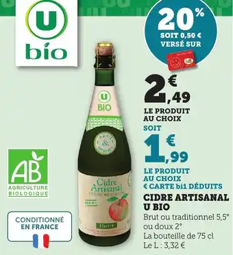 Bi1 Cidre artisanal u bio offre