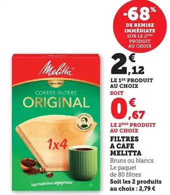 Bi1 Filtres a cafe melitta offre