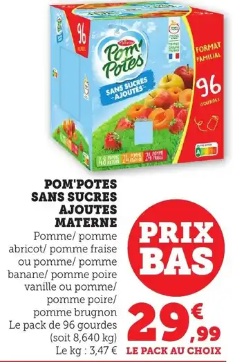 Bi1 Pom'potes sans sucres ajoutes materne offre