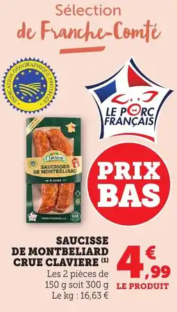 Bi1 Saucisse de montbeliard crue claviere offre