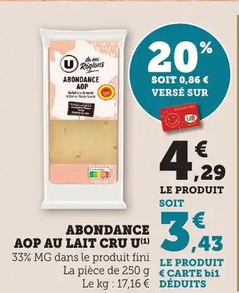 Bi1 Abondance aop au lait cru u offre