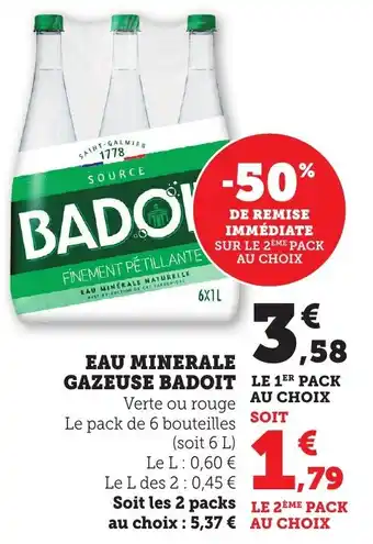 Bi1 Eau minerale gazeuse badoit offre