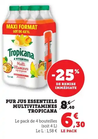 Bi1 Pur jus essentiels multivitamines tropicana offre