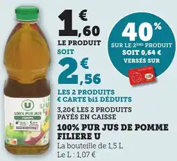 Bi1 100% pur jus de pomme filiere u offre