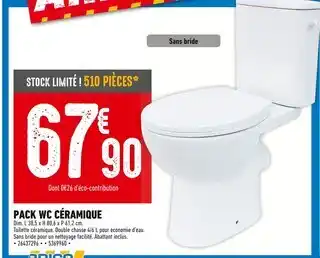Brico Cash Pack WC Céramique offre