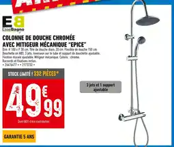 Brico Cash Colonne de douche chromée avec mitigeur mécanique 'Epice' offre