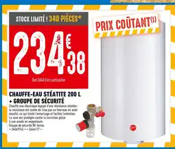 Brico Cash Chauffe-eau stéatite 200 L + groupe de sécurité offre