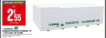 Batkor PLURAL Plaque de plâtre BA13 Standard - NF offre
