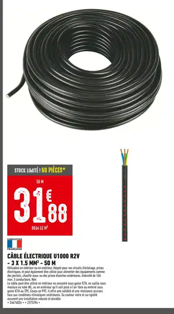 Batkor Câble électrique U1000 R2V offre