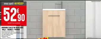 Batkor Ensemble Salle de Bains Bois Mila : Meuble + Vasque offre