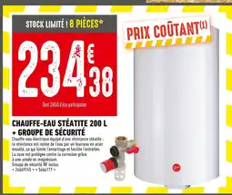 Batkor Chauffe-eau stéatite 200 L + groupe de sécurité offre