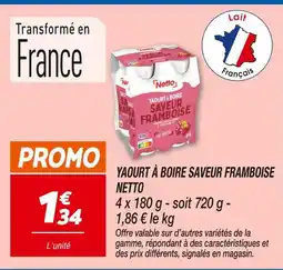 Netto Netto Yaourt à boire saveur framboise offre