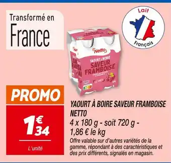 Netto Netto Yaourt à boire saveur framboise offre