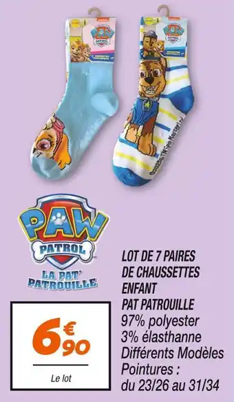 Netto PAT PATROUILLE Lot de 7 paires de chaussettes enfant offre