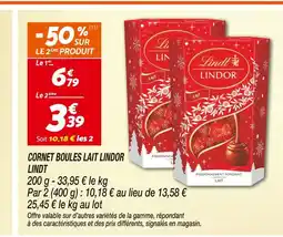 Netto Lindt Cornet Boules Lait Lindor offre