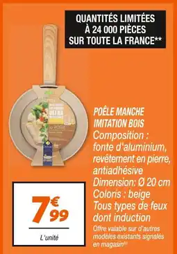 Netto Jonas Poêle manche imitation bois offre