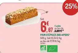 Botanic APIDIS Pain d'épices bio offre