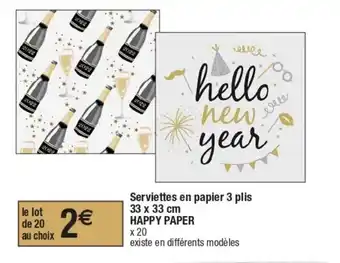Cora x Carrefour Serviettes en papier 3 plis offre
