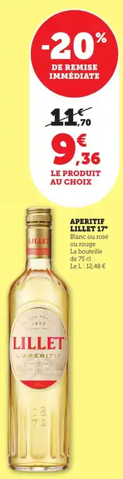 Bi1 Aperitif lillet 17° offre