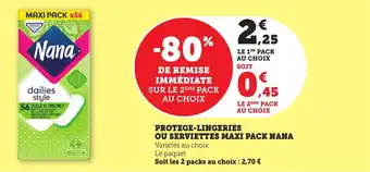 Bi1 Protege-lingeries ou serviettes maxi pack nana offre