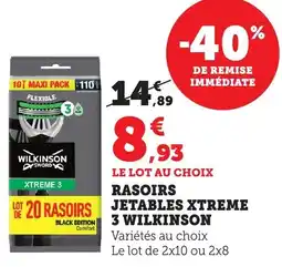 Bi1 Rasoirs jetables xtreme 3 wilkinson offre