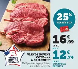 Bi1 Viande bovine côte a griller offre