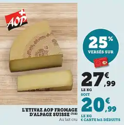 Bi1 L'etivaz aop fromage d'alpage suisse offre