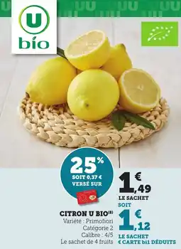 Bi1 Citron u bio offre