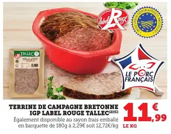 Bi1 Terrine de campagne bretonne igp label rouge tallec offre
