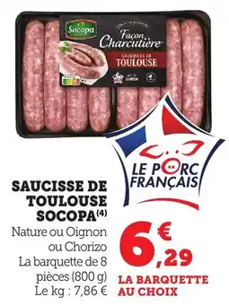 Bi1 Saucisse de toulouse socopa offre