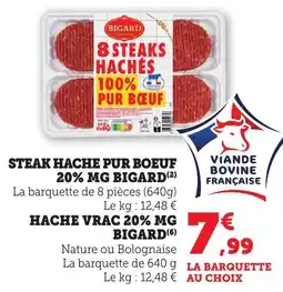Bi1 Steak hache pur boeuf 20% mg bigard offre