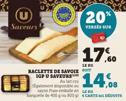 Bi1 Raclette de savoie igp u saveurs offre