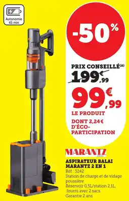 Bi1 Aspirateur balai marantz 2 en 1 offre