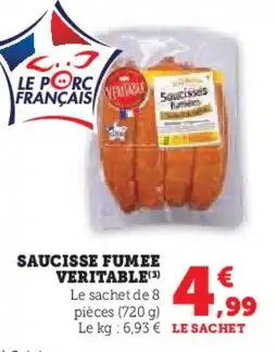 Hyper U Saucisse fumee veritable offre