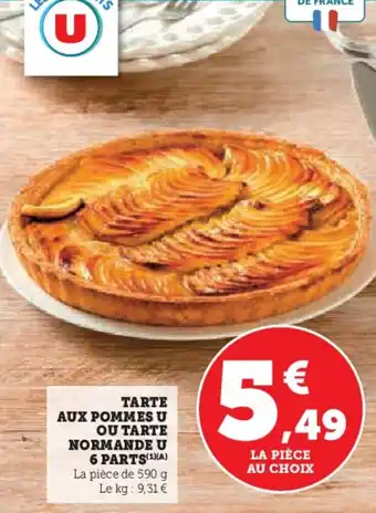Hyper U Tarte aux pommes u ou tarte normande u 6 parts offre