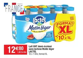 Cora x Carrefour Lait UHT demi-écrémé sans lactose matin léger LACTEL offre