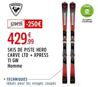 Intersport Skis de piste hero carve ltd + xpress 11 gw offre