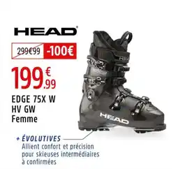 Intersport Edge 75x w hv gw femme head offre