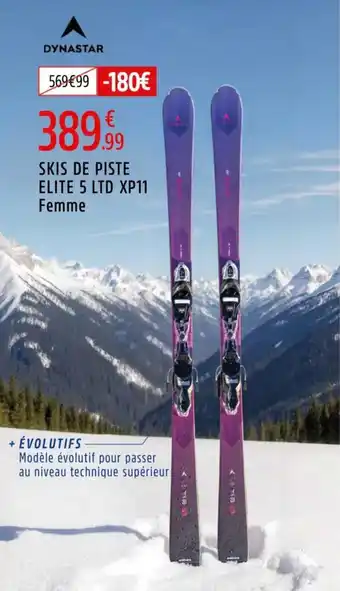 Intersport Skis de piste elite 5 ltd xp11 femme dynastar offre