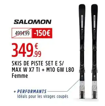 Intersport Skis de piste set e s max w x7 ti + m10 gw l80 femme salomon offre